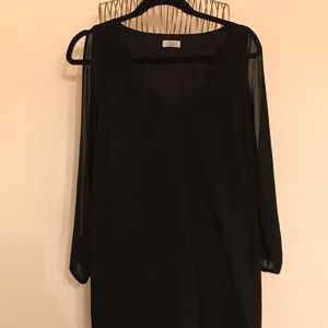 LBD with sheer slit sleeves